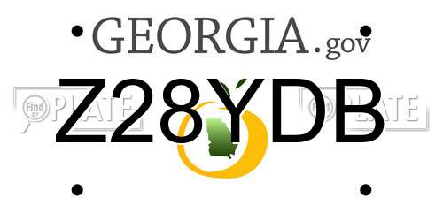 Z28YDB Georgia License Plate