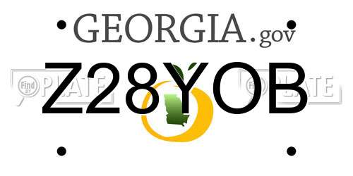 Z28YOB Georgia License Plate