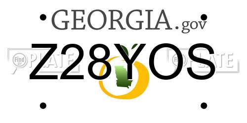 Z28YOS Georgia License Plate