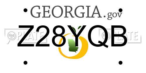 Z28YQB Georgia License Plate