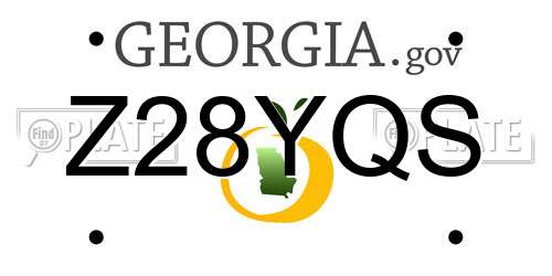 Z28YQS Georgia License Plate