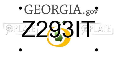 Z293IT Georgia License Plate