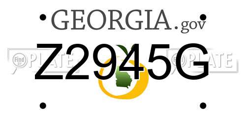 Z2945G Georgia License Plate