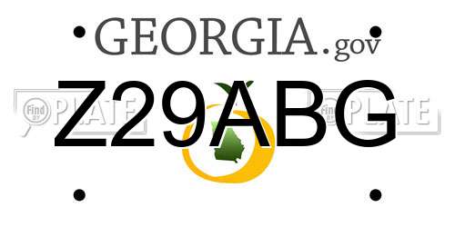 Z29ABG Georgia License Plate