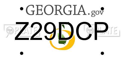 Z29DCP Georgia License Plate