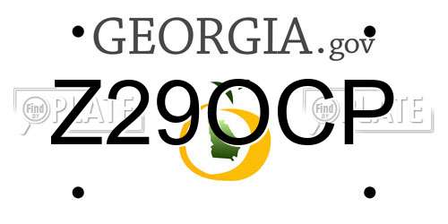 Z29OCP Georgia License Plate