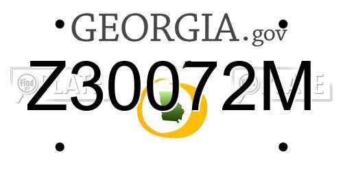 Z30072M Georgia License Plate