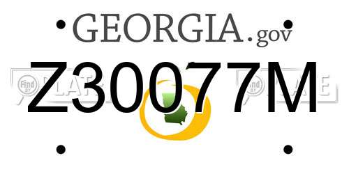 Z30077M Georgia License Plate