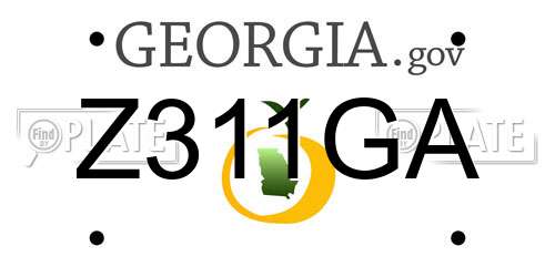 Z311GA Georgia License Plate