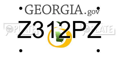 Z312PZ Georgia License Plate