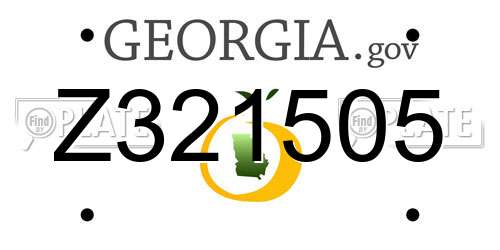 Z321505 Georgia License Plate