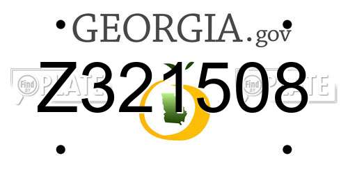 Z321508 Georgia License Plate