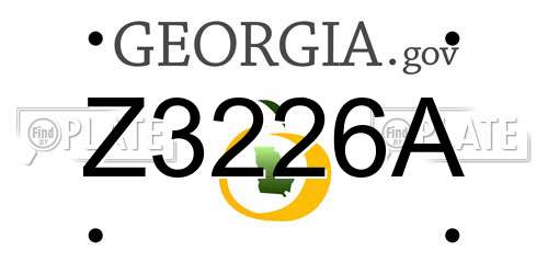 Z3226A Georgia License Plate