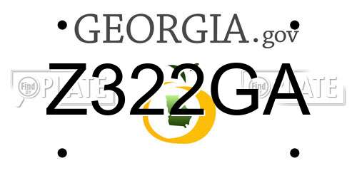 Z322GA Georgia License Plate