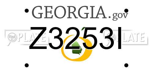 Z3253I Georgia License Plate