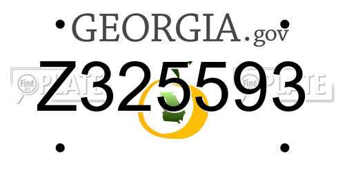 Z325593 Georgia License Plate