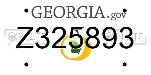 Z325893 Georgia License Plate