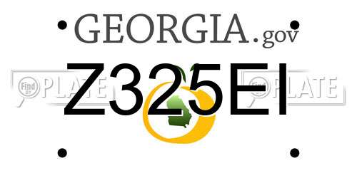 Z325EI Georgia License Plate