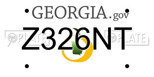 Z326NT Georgia License Plate