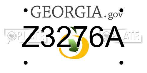 Z3276A Georgia License Plate