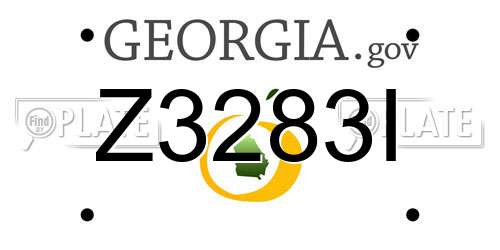 Z3283I Georgia License Plate
