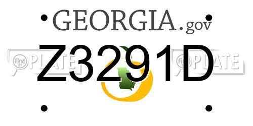 Z3291D Georgia License Plate