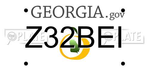Z32BEI Georgia License Plate