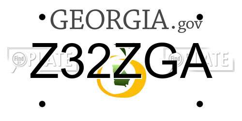 Z32ZGA Georgia License Plate