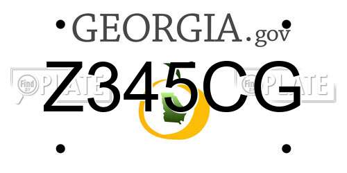 Z345CG Georgia License Plate