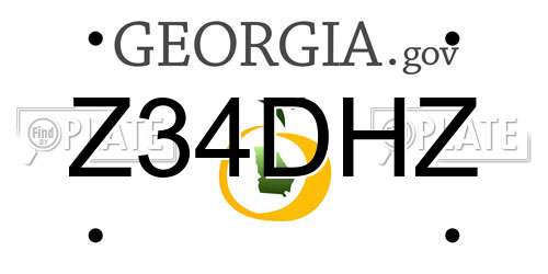 Z34DHZ Georgia License Plate