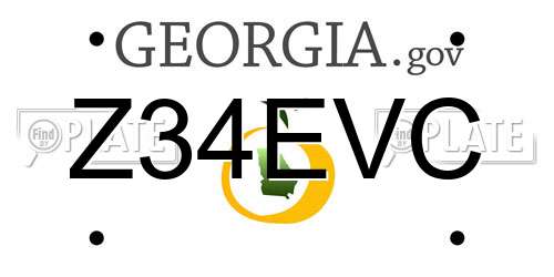 Z34EVC Georgia License Plate