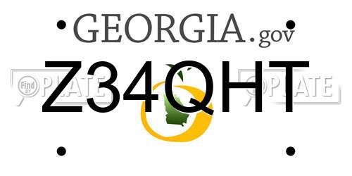 Z34QHT Georgia License Plate