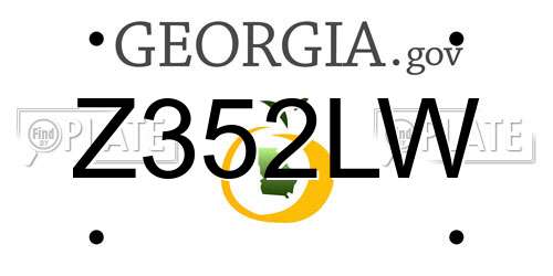 Z352LW Georgia License Plate