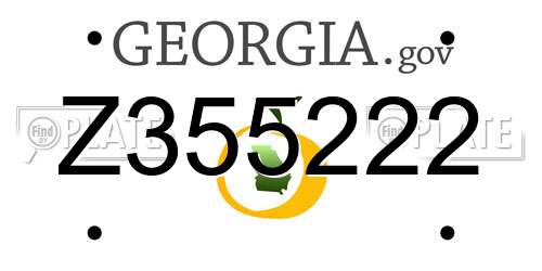 Z355222 Georgia License Plate