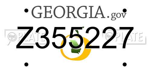 Z355227 Georgia License Plate