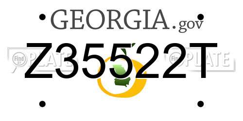 Z35522T Georgia License Plate