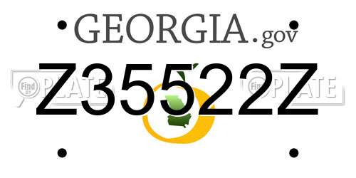 Z35522Z Georgia License Plate