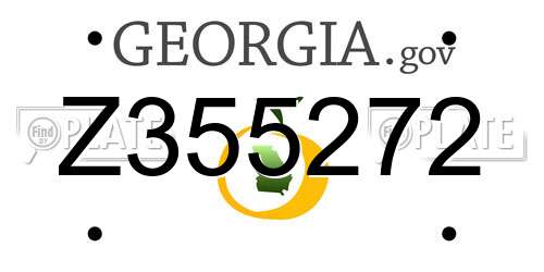 Z355272 Georgia License Plate