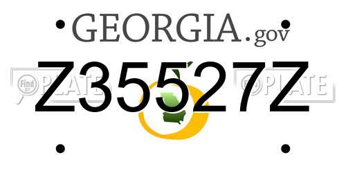 Z35527Z Georgia License Plate