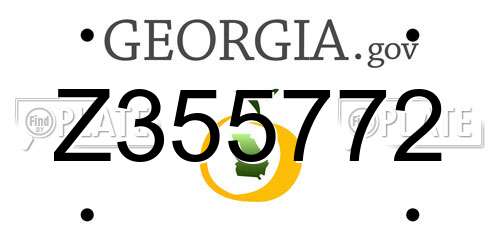 Z355772 Georgia License Plate