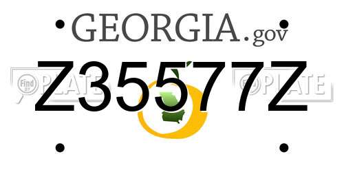 Z35577Z Georgia License Plate