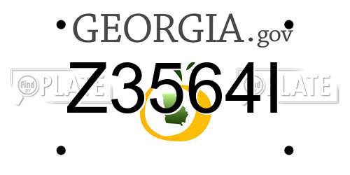 Z3564I Georgia License Plate