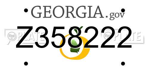 Z358222 Georgia License Plate