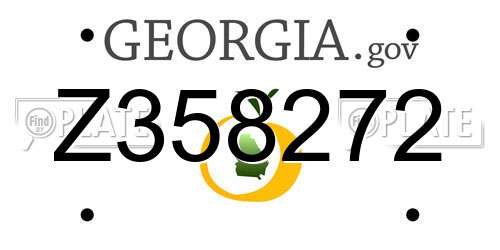 Z358272 Georgia License Plate