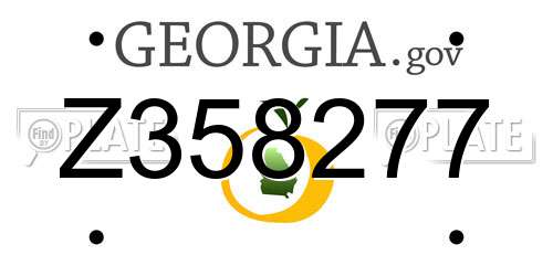 Z358277 Georgia License Plate