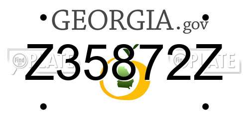 Z35872Z Georgia License Plate