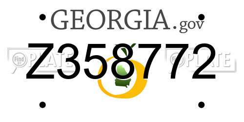 Z358772 Georgia License Plate