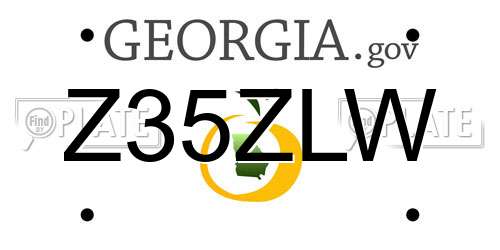 Z35ZLW Georgia License Plate