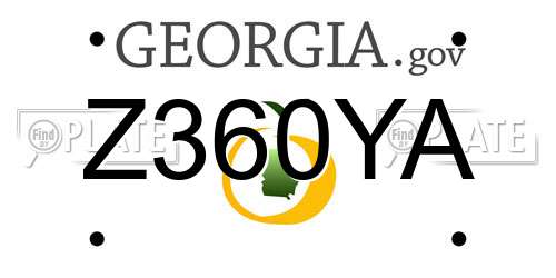 Z360YA Georgia License Plate