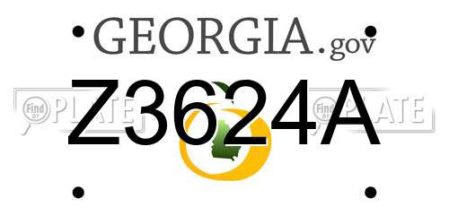 Z3624A Georgia License Plate